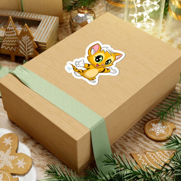 Adorable Cat Kiss-Cut Stickers – Cute Animal Decor for Laptops, Notebooks, Gifts, Craft Projects, Kid's Rooms