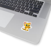 Adorable Cat Kiss-Cut Stickers – Cute Animal Decor for Laptops, Notebooks, Gifts, Craft Projects, Kid's Rooms