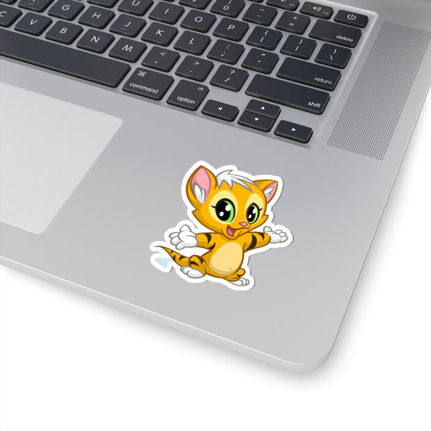 Adorable Cat Kiss-Cut Stickers – Cute Animal Decor for Laptops, Notebooks, Gifts, Craft Projects, Kid's Rooms